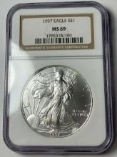 1997 American Silver Eagle NGC MS69