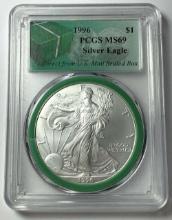 1996 American Silver Eagle PCGS MS69 Direct From U.S. Mint Sealed Box
