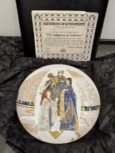 COLLECTIBLE CERAMIC PLATE - THE JUDGEMENT OF SOLOMON PAINT - IN ORIGINAL BOX WITH PAPERS