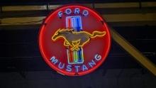 Retro Ford Mustang Neon Sign