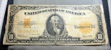 Large Size 1922 $10.00 Gold Certificate "Horse Blanket"