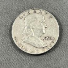 1959 Franklin Half Dollar, 90% Silver