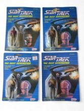 Four vintage Galoob 1988 Star Trek Action Figures