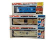 Lot of 3 NIB Lionel 0 and 027 Gauge Train Cars - Great Northern, Commercial & Ball Glass Jars