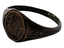 Sterling Silver Ring - Engraved "JL"