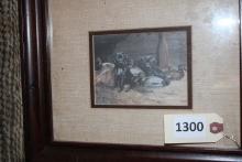 Framed print-Balck lab pups and decoys