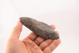 A 4-3/4" Adena Point Made of Banded Grey Chert.