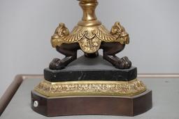 19th Century Charles X Period Empire Gilt Bronze Candelabras- A Pair
