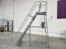 10 Step Rolling Safety Ladder