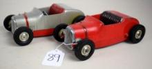 (2) All American Hot Rod Tether cars