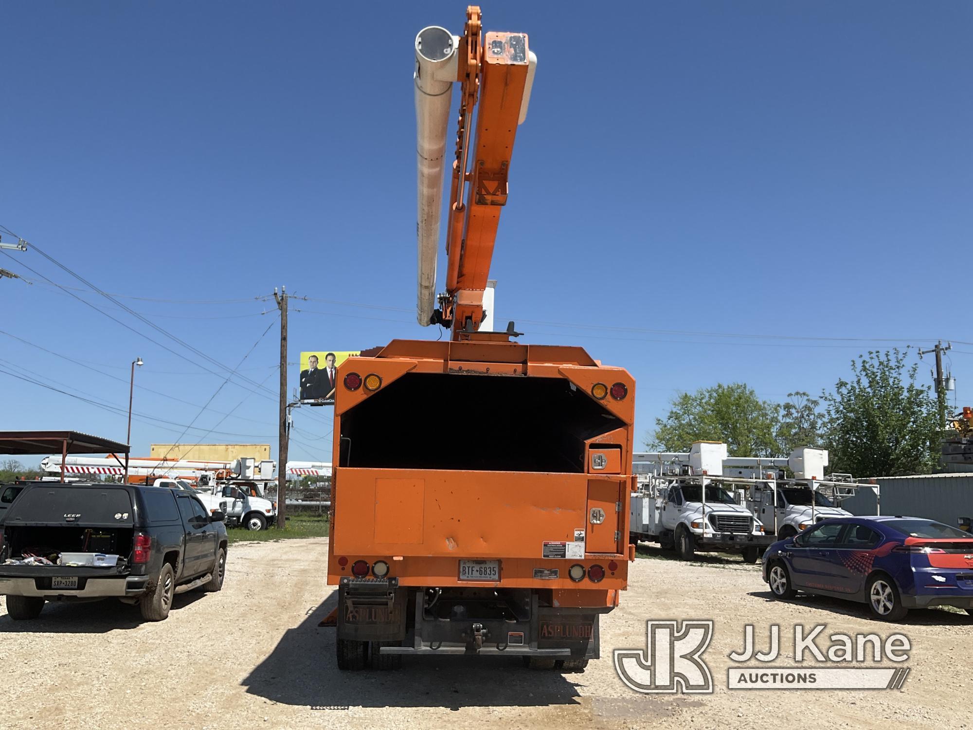 (San Antonio, TX) Altec LR756, Over-Center Bucket Truck mounted behind cab on 2012 Ford F750 Chipper