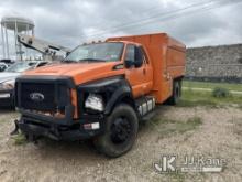 (Waxahachie, TX) 2017 Ford F750 Extended-Cab Chipper Dump Truck Not Running, Wrecked/Totaled, No Key