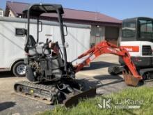 Kubota U17VR1 Mini Hydraulic Excavator Wrecked-Condition Unknown, Hole in Fuel Tank, Cranks-Does Not