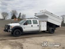 2016 Ford F550 4x4 Crew Cab Chipper Dump Truck Runs, Moves& Dump Bed Operates) (Body Damage On Hood,