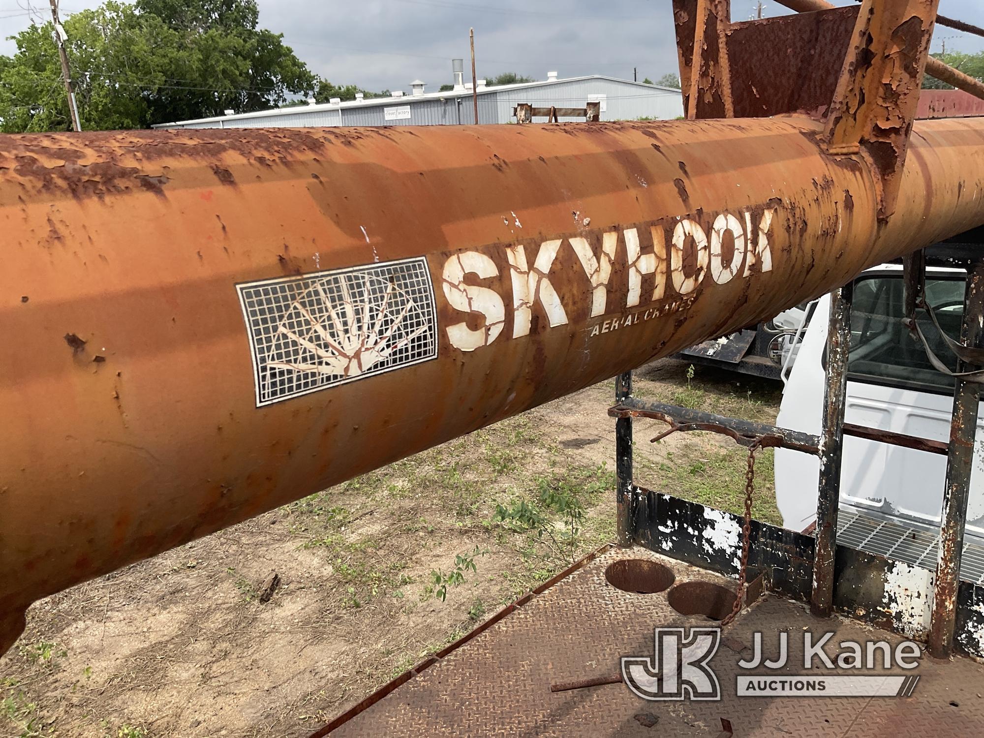 (Houston, TX) Skyhook 85 HD, Telescopic Sign Crane rear mounted on 1999 Ford F800 Flatbed Truck Need