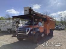 Altec LR756, Over-Center Bucket Truck mounted behind cab on 2013 Ford F750 Chipper Dump Truck Runs &