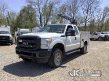 2014 Ford F350 4x4 Extended-Cab Service Truck Runs & Moves, Crane Operates, Check Engine Light On, R