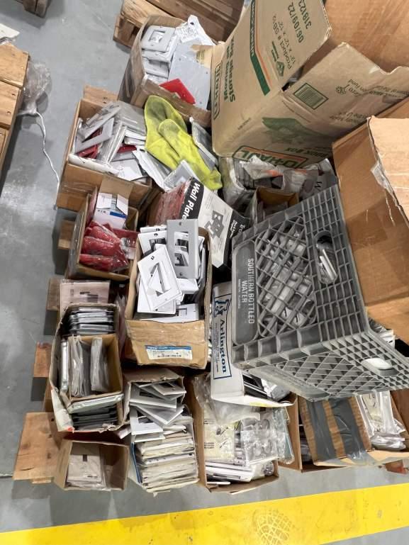 PALLET  OF ASSORTED WALL PLATES; BOX COVERS; AND MISCELLANEOUS ELECTRICAL PARTS