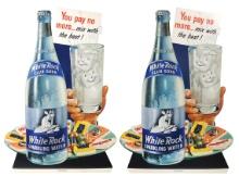 Soda Fountain Signs (2), White Rock Club Soda, diecut cdbd counter displays
