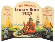 Drug Store Dr. Morse's Indian Root Pills Sign, very striking litho on cdbd
