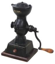 Coffee Mill, Landers, Frary & Clark Universal No.11, small cast iron table