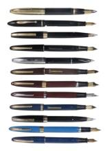 Fountain Pens (12), all Sheaffer, most non White Dot, 1940s-50s, incl lever