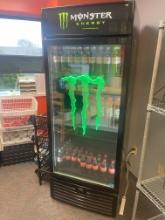 IDW commercial glass front refrigerator Monster Energy