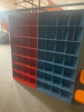 large blue and red 6' multi compartment shoe, gear storage