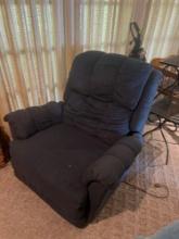 dark blue recliner chair