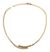 14k Yellow Gold and Diamond Necklace