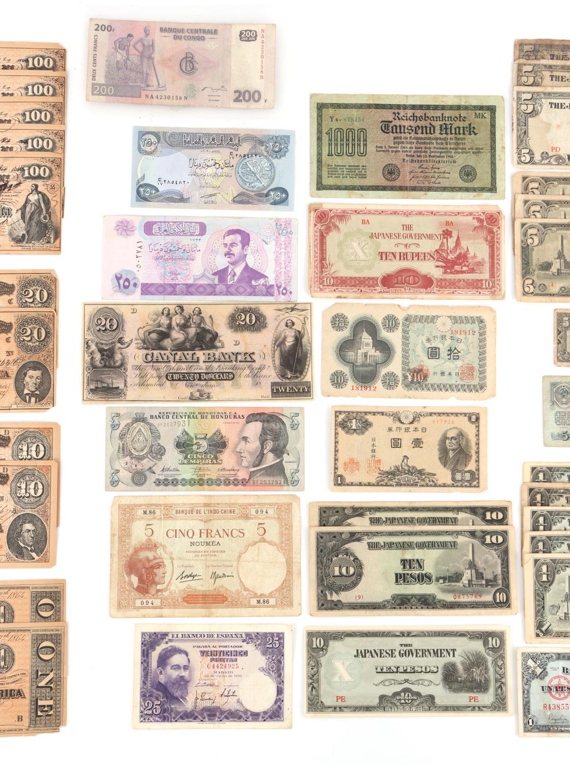 LOT OF 46 CURRENCY FROM AROUND THE WORLD