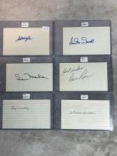 (6) Signed 3 x 5 Index Cards - Maglie, Meli, Weatherly, McDowell, and Hundlin