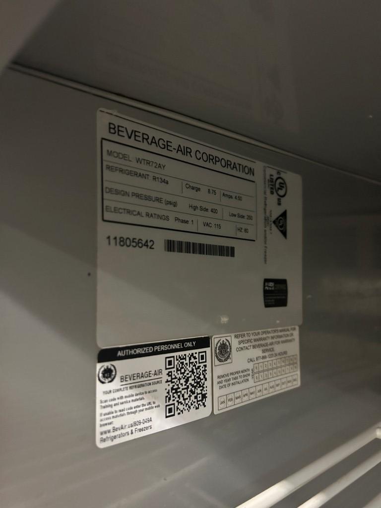Beverage Air 6ft Worktop Refrigerator