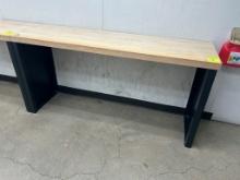 Bolt-Down Wood Top Table W/ Metal Legs