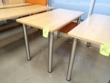 wooden table w/ steel legs