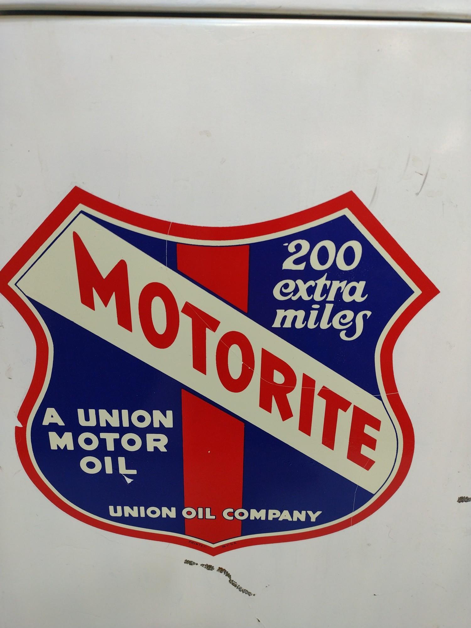 Union Motor Oil Metal Advertising Cabinet.