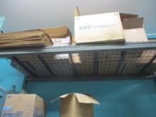 LOT- CARDBOARD BOXES ON TOP  OF PALLT RACKING