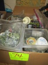 ASSORTED BOX LOT- HARDWARE & SUPPLIES