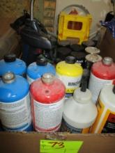 BOX LOT-ASST. SPARAY/CANS PAINT/BERNZOMATIC  TORCH AND BOTTLES