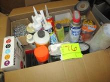 BOX LOT-ASSORTED HARDWARE & SUPPLIES