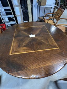 Round Dining Table  Made in Antique Wood and Beewax fFnish, Made in Italy by Faber Mobili