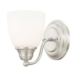 Livex Lighting 1 Light Steel Wall Sconce With Brushed Nickel Finish 13671-91