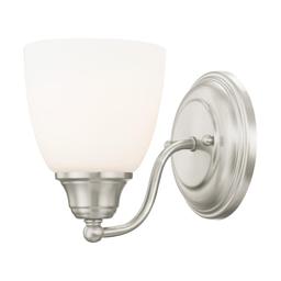 Livex Lighting 1 Light Steel Wall Sconce With Brushed Nickel Finish 13671-91