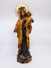 Antique Virgin and Child Wood Pulp