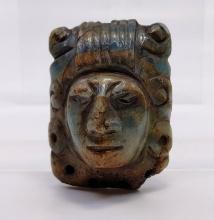 Pre-Columbian Mayan Jade Maskette Pendant