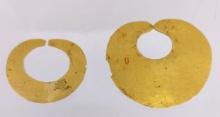 Pre-Columbian Gold Tairona Nose Ring Pair, High Karat Gold