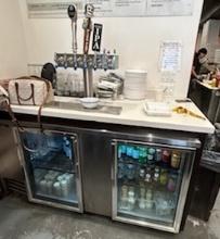 Beer Keg Cooler / Refrigerated Glass Door Bar Back W/ Beer Tap Heads