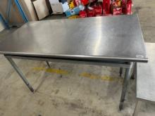 5' Wide Stainless Steel Table With Galvanized Steel Legs