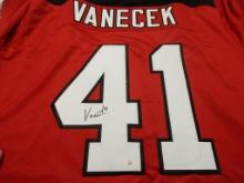 Vitek Vanecek of the New Jersey Devils signed autographed hockey jersey PAAS COA 113
