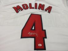 Yadier Molina of the St Louis Cardinals signed autographed baseball jersey PAAS COA 949